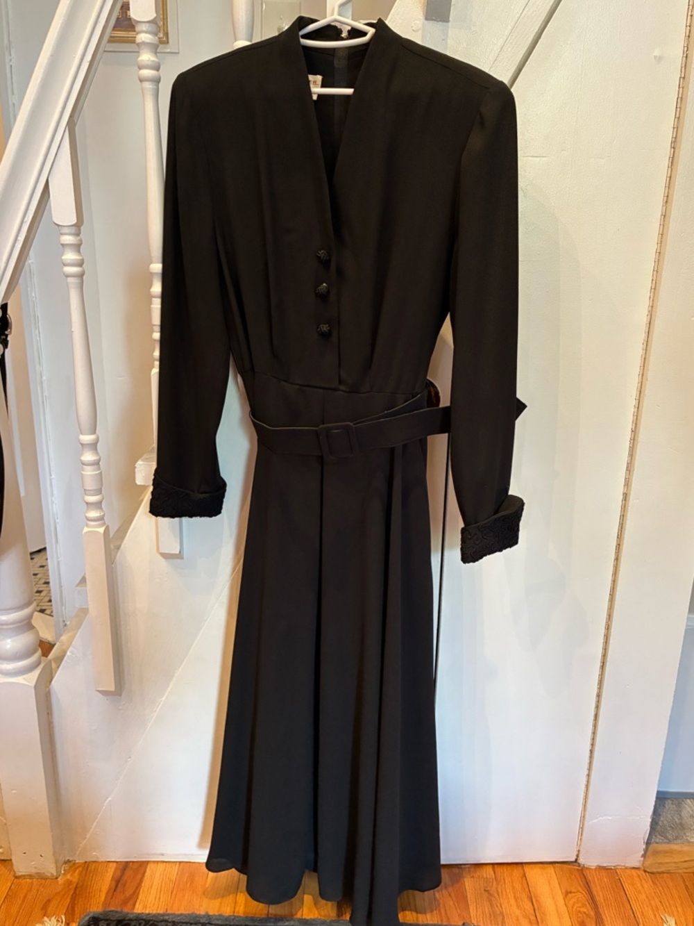 Vintage belted Rodier dress.